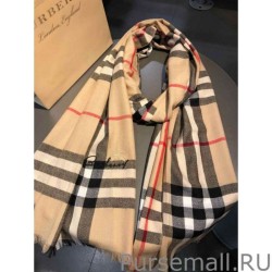 1:1 Mirror Burberry Classic Check Cashmere Shawl 70 x 220 Brown