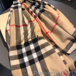 1:1 Mirror Burberry Classic Check Cashmere Shawl 70 x 220 Brown