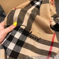 1:1 Mirror Burberry Classic Check Cashmere Shawl 70 x 220 Brown