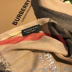 Copy Burberry Classic Check Cashmere Shawl 75 x 205 Apricot