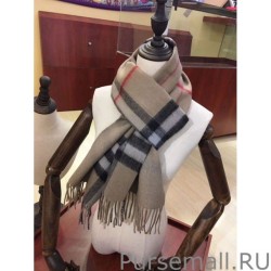 1:1 Mirror Burberry Classic Double-Faced Cashmere Scarf 30 x 168 Brown