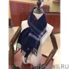 High Quality Burberry Classic Double-Faced Cashmere Scarf 30 x 168 Dark Blue