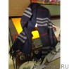 High Quality Burberry Classic Double-Faced Cashmere Scarf 30 x 168 Dark Blue