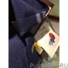 High Quality Burberry Classic Double-Faced Cashmere Scarf 30 x 168 Dark Blue