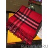 High Quality Burberry Classic Double-Faced Cashmere Scarf 30 x 168 Red