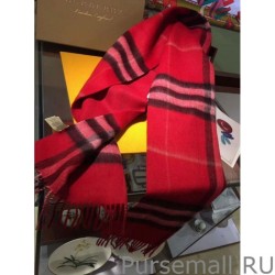 High Quality Burberry Classic Double-Faced Cashmere Scarf 30 x 168 Red