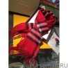 High Quality Burberry Classic Double-Faced Cashmere Scarf 30 x 168 Red