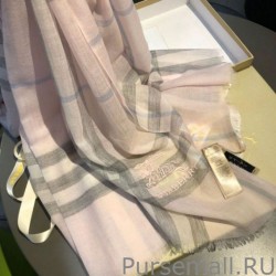 Luxury Burberry Classic Horse Cashmere Shawl Pink