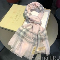 Luxury Burberry Classic Horse Cashmere Shawl Pink