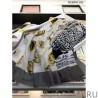 Designer Burberry Oyster Print Cashmere Shawl 110 x 200 Black