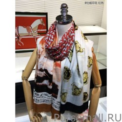 Replica Burberry Oyster Print Cashmere Shawl 110 x 200 Red