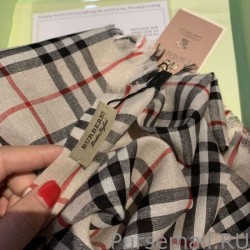 Top Burberry TB Check Horseferry Cashmere Shawl 70 x 200 Black