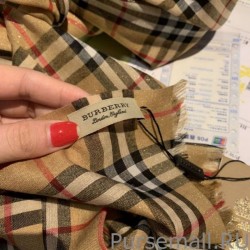 7 Star Burberry TB Check Horseferry Cashmere Shawl 70 x 200 Brown