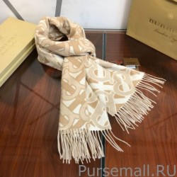 Fashion Burberry TB Limit Edition Cashmere Shawl Apricot