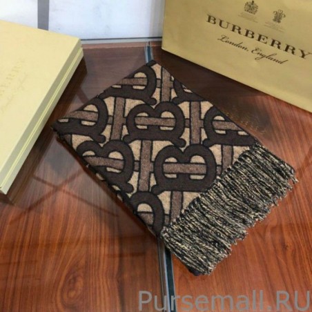 High Burberry TB Limit Edition Cashmere Shawl Coffee