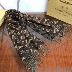 High Burberry TB Limit Edition Cashmere Shawl Coffee