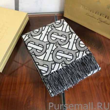 Luxury Burberry TB Limit Edition Cashmere Shawl Gray