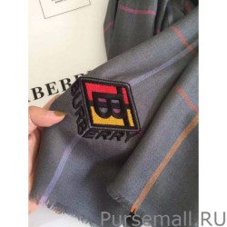 High Burberry TB Limited Edition Cashmere Shawl 80 x 200 Gray