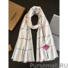 Knockoff Burberry TB Limited Edition Cashmere Shawl 80 x 200 White