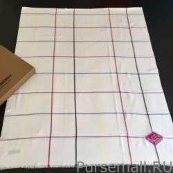 Knockoff Burberry TB Limited Edition Cashmere Shawl 80 x 200 White