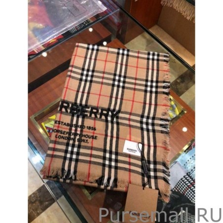 1:1 Mirror Burberry Vintage Check Horseferry Cashmere Shawl 100 x 200