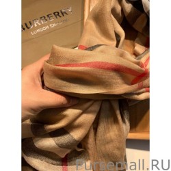 Inspired Burberry Aquatic Cashmere Small Check Shawl 75 x 220 Brown