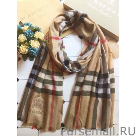 Cheap Burberry bling lurex cashmere Shawl 90 x 200