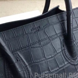 Copy Celine Medium Phantom Bag In Black Crocodile Leather