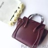 High Quality Celine Micro Luggage Bag In Burgundy Calfskin