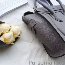 High Quality Celine Micro Luggage Bag In Grey Grained Leather