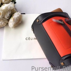 Replicas Celine Micro Luggage Bag In Multicolour Calfskin Orange