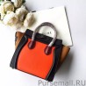 Replicas Celine Micro Luggage Bag In Multicolour Calfskin Orange