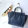 Luxury Celine Micro Luggage Bag In Navy Blue Calfskin