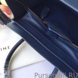 Luxury Celine Micro Luggage Bag In Navy Blue Calfskin