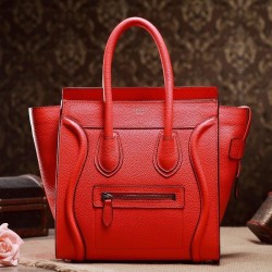 Best Celine Micro Luggage Bag In Red Grained Leather