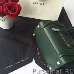 Top Quality Celine Mini Luggage Bag In Green Goatskin