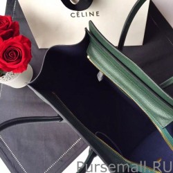 Top Quality Celine Mini Luggage Bag In Green Goatskin