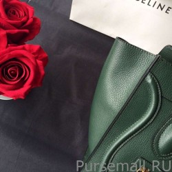 Top Quality Celine Mini Luggage Bag In Green Goatskin