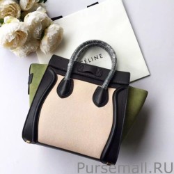 High Celine Mini Luggage Bag In Multicolour Calfskin Milk