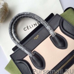 High Celine Mini Luggage Bag In Multicolour Calfskin Milk