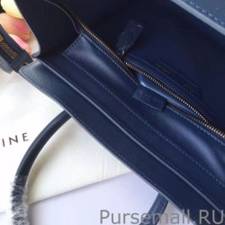 Perfect Celine Mini Luggage Bag In Navy Blue Calfskin