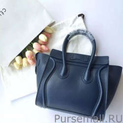 Perfect Celine Mini Luggage Bag In Navy Blue Calfskin