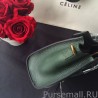 High Celine Nano Luggage Bag In Green Goatskin Leather