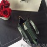 High Celine Nano Luggage Bag In Green Goatskin Leather