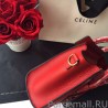 Perfect Celine Nano Luggage Bag In Red Goatskin Leather