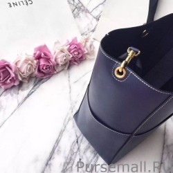 1:1 Mirror Celine Sangle Seau Bag In Navy Calfskin