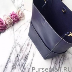 1:1 Mirror Celine Sangle Seau Bag In Navy Calfskin