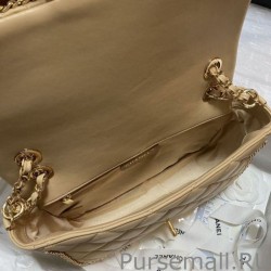 Fashion Classic Chain Around Flap Bag AS1672 Apricot