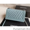 1:1 Mirror Boy Classic Chevron Flap Bag A67086 Light Blue