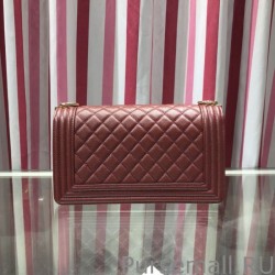 7 Star Boy Classic Chevron Flap Grained Bag A67086 Claret